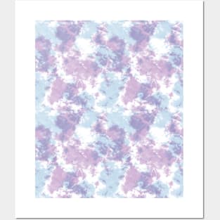 Soft Blue and Purple Tie-Dye Posters and Art